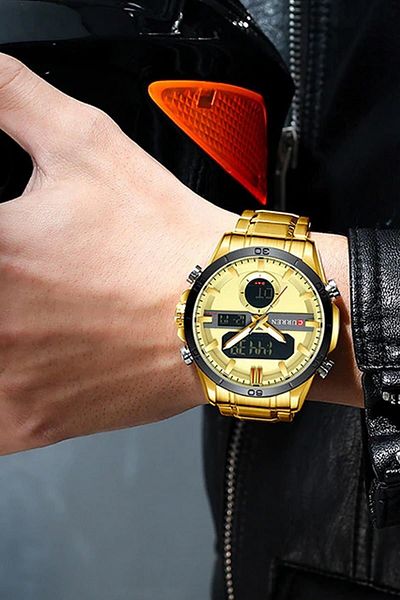 Curren 8384 Double Hour Steel Men's Wristwatch