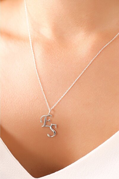 Genel Markalar 925 Ayar Kaplama Es Çift Harfli Gümüş Kaplama Kolye