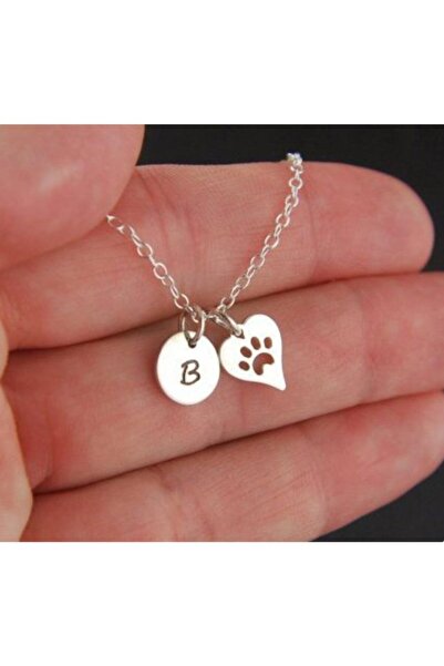 Genel Markalar Kadın Gümüş Harfli Patili Kolye