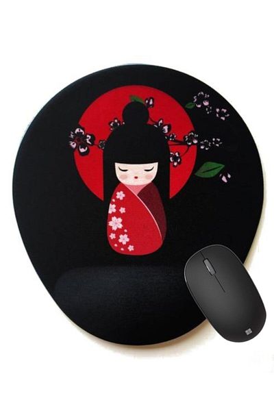 4k tasarım Mouse Pad Geisha cu suport pentru încheietura mâinii