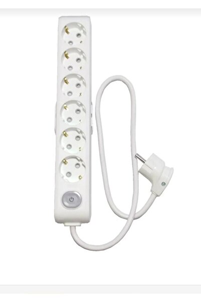 VİKO Ekonomik 6'lı Anahtarlı Grup Priz Topraklı Çocuk Korumalı 8 Metre Kablo