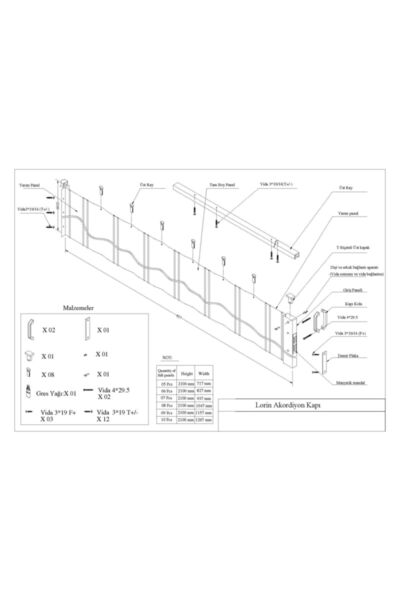 Lorin Akordiyon Katlanır Kapı Çıtalı Beyaz Bk1021b