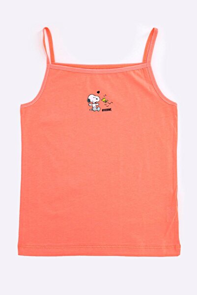SNOOPY Girl's Orange Thin Strap 2-Piece Undershirt Set