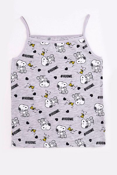 SNOOPY Girl's Orange Thin Strap 2-Piece Undershirt Set
