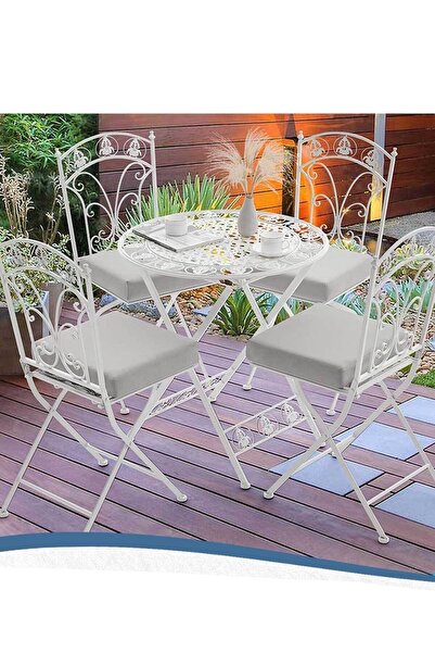 RevuBaby 4'lü Dış Mekan Sandalye Minderi , Bahçe Kanepe Minderi , İç Mekan Yemek Sandalyesi Minderi  4 ADET