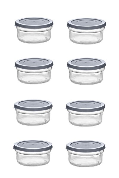 Paşabahçe Anthracite Gray Covered Breakfast Snack Bowl Set 8 Pieces (LOGO GLASS)