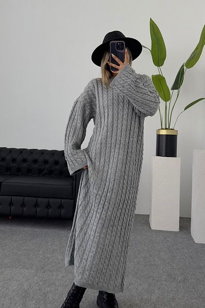 KUPAKIZI ROCHIE TRICOATĂ MODEL OVERSIZE GRI