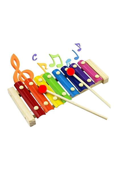 Canderel Büyük Boy Ahşap Ksilofon 8 Nota 8 Ton 25 Cm 8 Tuşlu Sesli Selefon Oy...