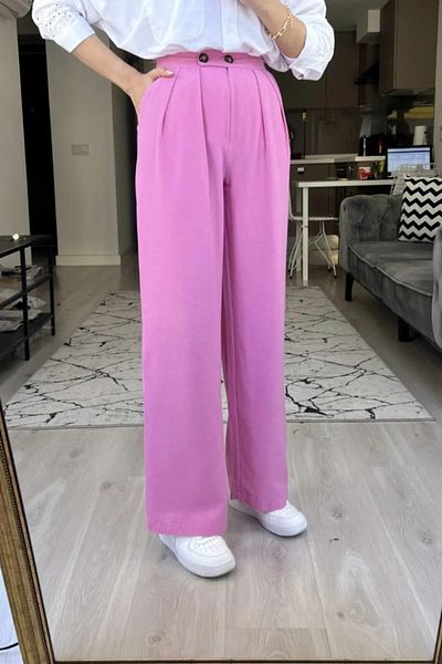 Lady Pixie Linen Pleated Palazzo Trousers