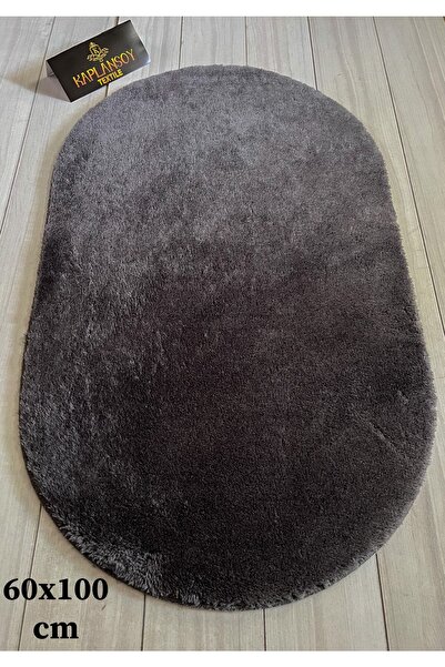 Bünyan Halı Banyo Halısı Peluş Post Halı Oval Antrasit