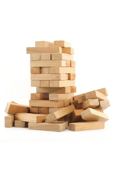 mesparke لعبة ذكاء التوازن من الخشب الطبيعي من جينجا، 54 قطعة