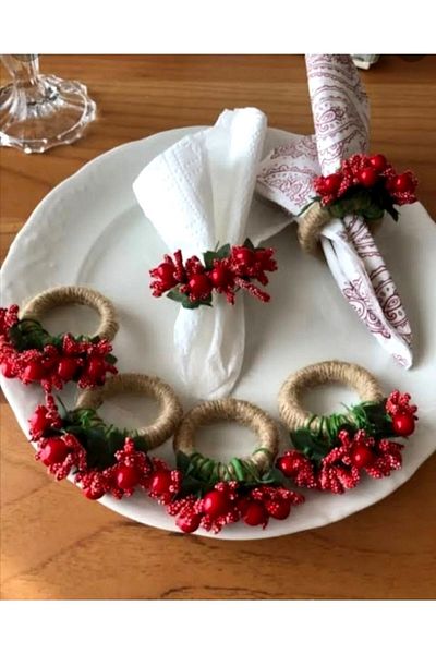 ES-NA Special Napkin Ring for 6 Persons, Special for New Year's Eve
