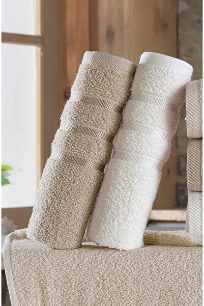 BİNNUR HOME Three Line 40x60 Cm 6-Piece Antibacterial Hand and Face Towel| Kitchen Towel| 100% Cotton