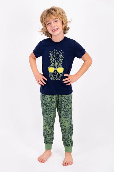 ROLY POLY Σετ ανδρικών κοντομάνικών πιτζάμες Rolypoly Pineapple - Navy Green