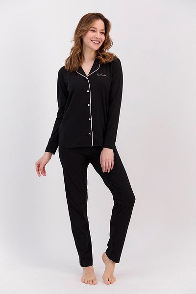 Pierre Cardin Klasický černý dámský pyžamový set