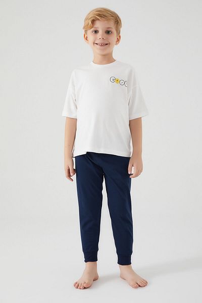 ROLY POLY Rolypoly Boy's Cream Short Sleeve Pajama Set