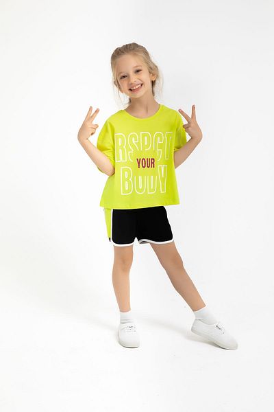 ROLY POLY Rolypoly Respect Your Body Lemon Yellow Girls' Shorts Set