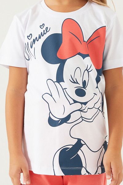 Minnie Mouse Σετ πιτζάμες για κορίτσια Disney, λευκό κοντομάνικο