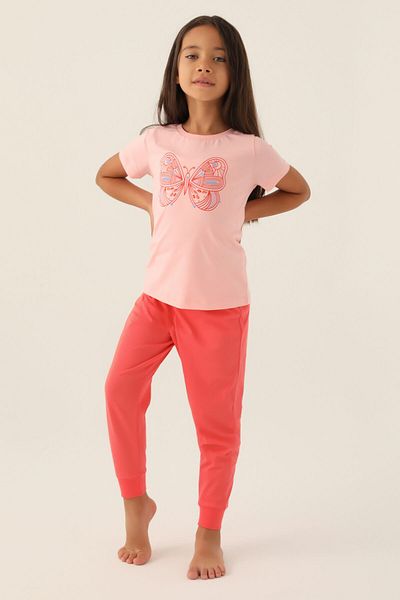 Rolypoly Girl's Salmon Pajama Set