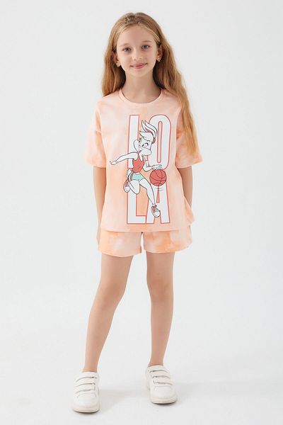 Looney Tunes Female Duck Light Orange Girls Shorts Set