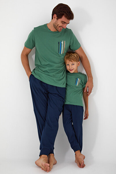 ROLY POLY Rolypoly Boy Green Short Sleeve Pajamas Set