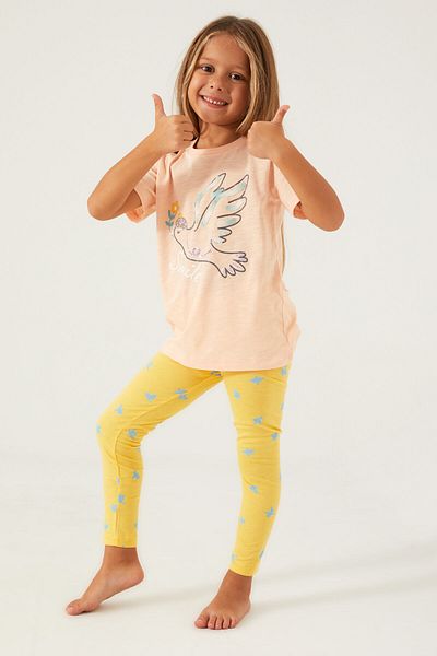 ROLY POLY Rolypoly Bird Smile Brown Girl's Tights Set