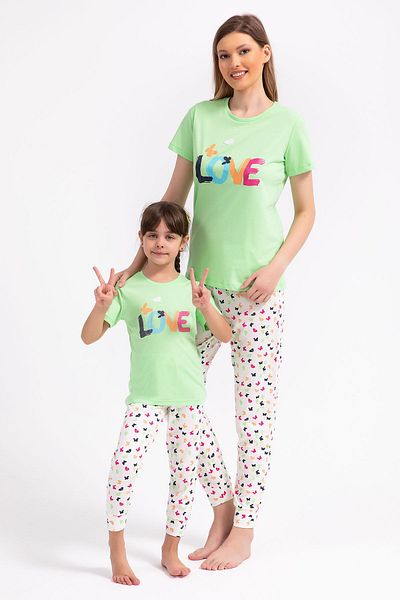 ROLY POLY Girl's Green Mint Rolypoly Love Pajama Set
