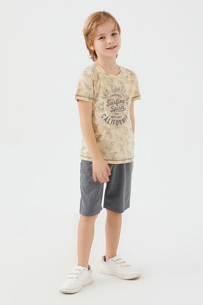 Arnetta Surfing Spirit Dark Beige Boy Bermuda Suit