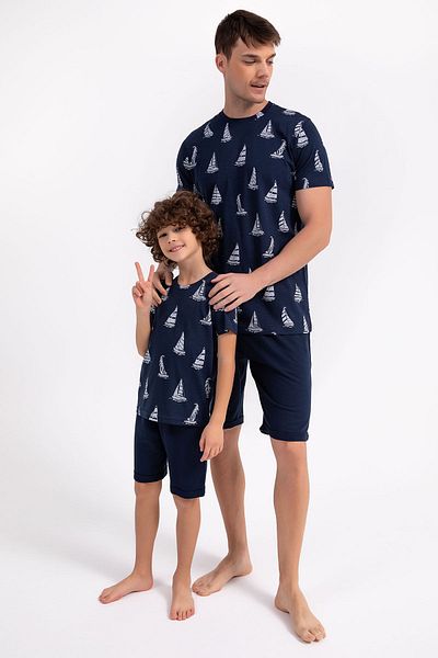 Arnetta Boy's Bermuda Set - Sailor Navy Blue