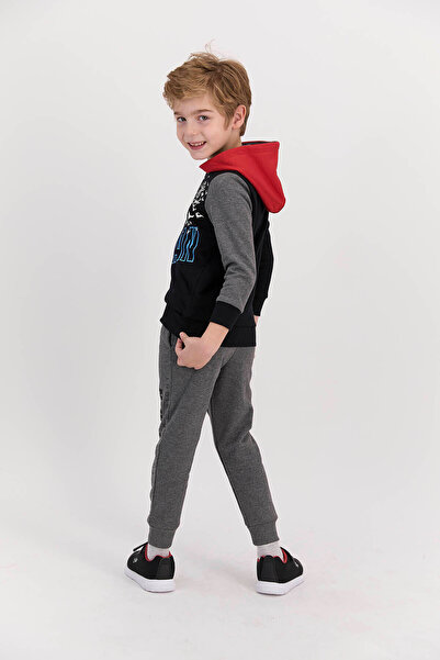 Batman Lisanslı Siyah Erkek Çocuk Kapüşonlu Eşofman Takımı