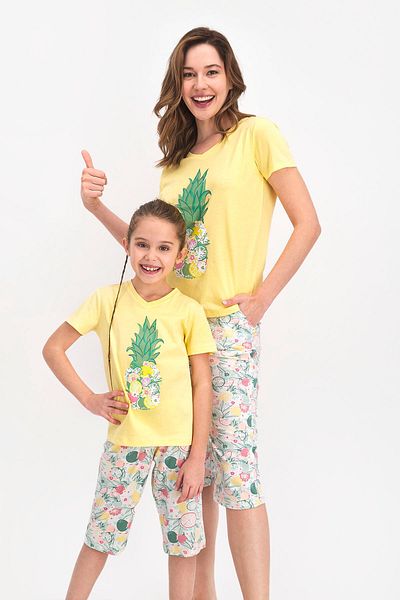 Arnetta Girl - Pineapple Pale Yellow Capri Set