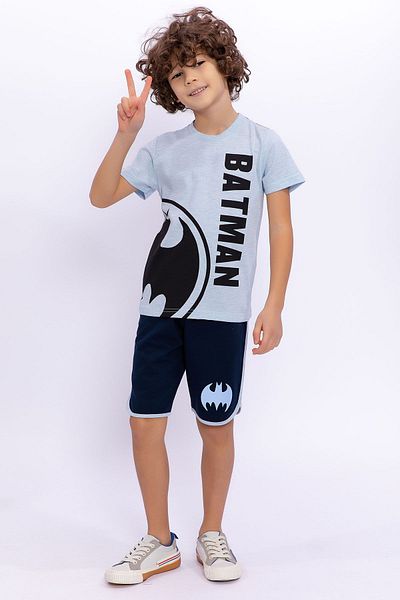 Batman Boy's Bermuda Suit - Licensed, Piping Blue