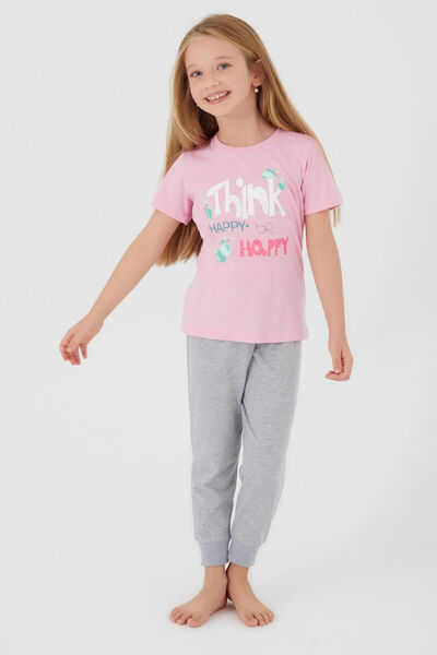 ROLY POLY Rolypoly Pink Girl's Short Sleeve Pajama Set - Think Happy Be Happy