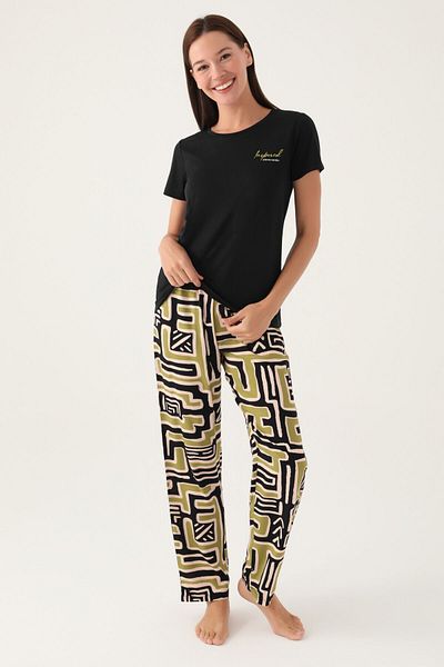 Pierre Cardin Women's Black Short Sleeve Pajama Set
