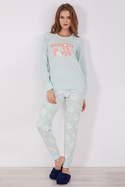 ROLY POLY Rolypoly Natural Power Water Green Women's Long Sleeve Pajama Set