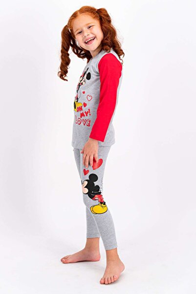 Minnie Mouse Lisanslı Grimelanj Kız Çocuk Tayt Takım