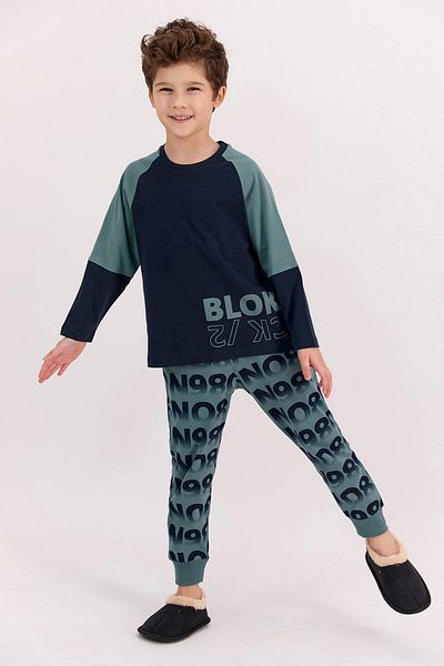 ROLY POLY Navy Blue Rolypoly Block Boy's Pajama Set