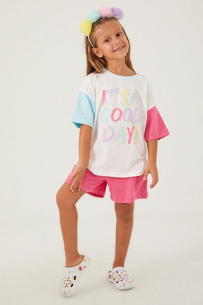 ROLY POLY Rolypoly It's A Good Day Cream Girls' Shorts Set