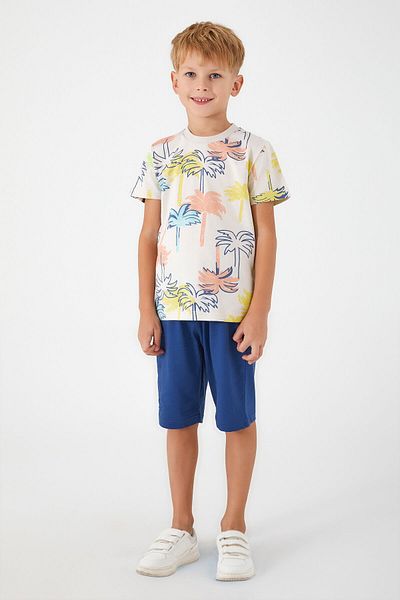 ROLY POLY Boy Bermuda Suit - Rolypoly Palm Tree Beige