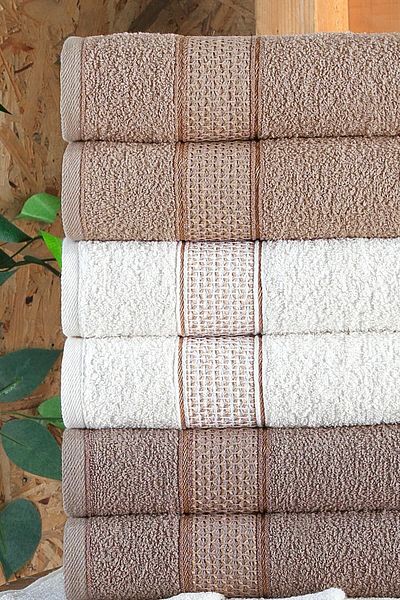 BİNNUR HOME Sobeska 40x70 Cm Set of 6 Hand and Face Towels Cotton