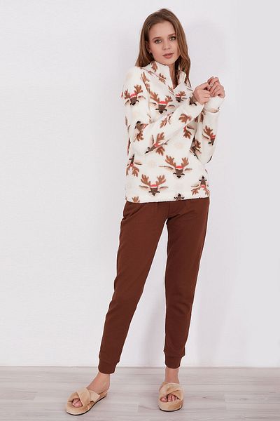Arnetta Γυναικεία μακρυμάνικη πιτζάμες Deer Cream