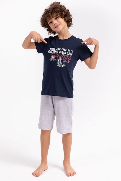 Arnetta Boy's Navy Blue Bermuda Suit - Pacific Soul