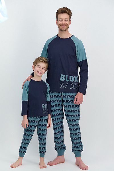ROLY POLY Navy Blue Rolypoly Block Boy's Pajama Set