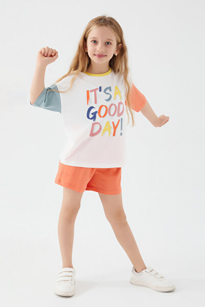 ROLY POLY Rolypoly It's A Good Day Cream Orange Girls' Shorts Set
