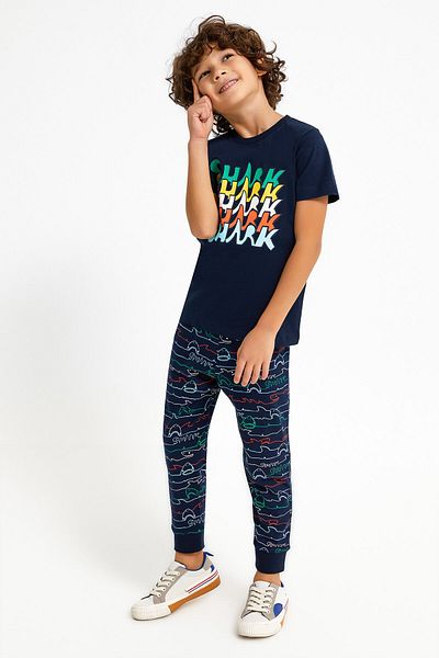 ROLY POLY Rolypoly Shark Navy Blue Boy Pajama Set