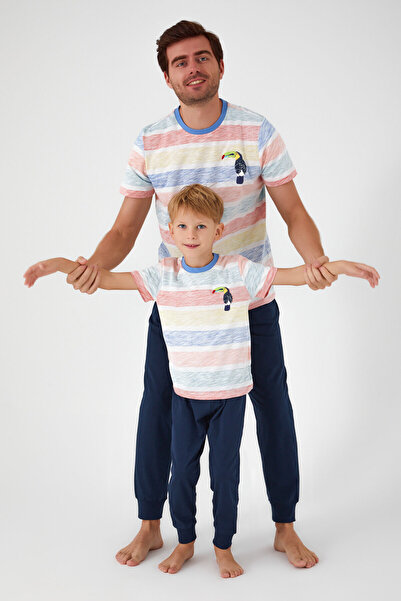 ROLY POLY Rolypoly Bird Pattern Cream Boy Short Sleeve Pajama Set