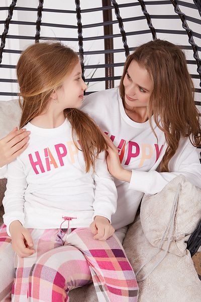 Arnetta Happy Cream Girl's Long Sleeve Pajama Set