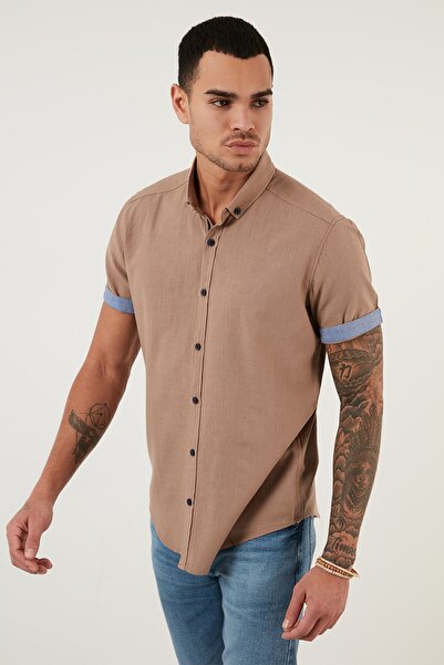 Buratti Ανδρικό πουκάμισο με κοντό μανίκι βαμβακερό πουκάμισο Cf21s112546