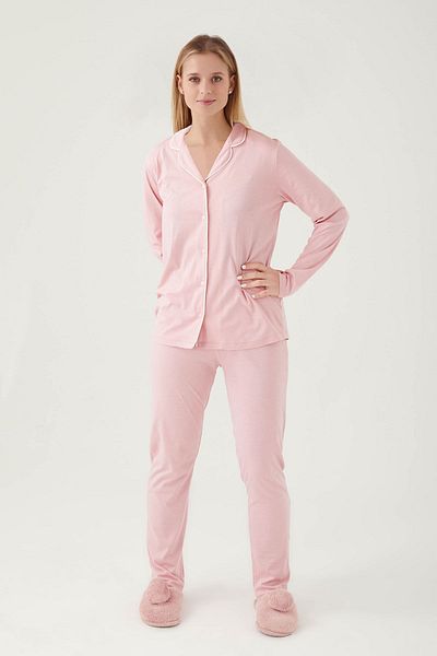 Pierre Cardin Set pijama cămașă pentru femei Dusty Rose