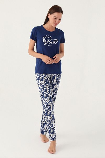 Pierre Cardin Set de pijamale cu mânecă scurtă de damă bleumarin